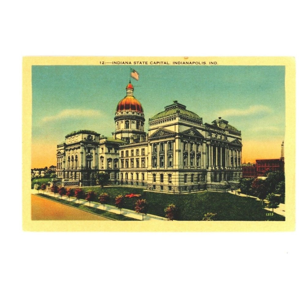 Vintage Postcard Indianapolis Indiana State Capitol Building USA Travel Posted